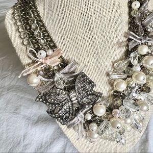 Bling and silver-toned chunky necklace